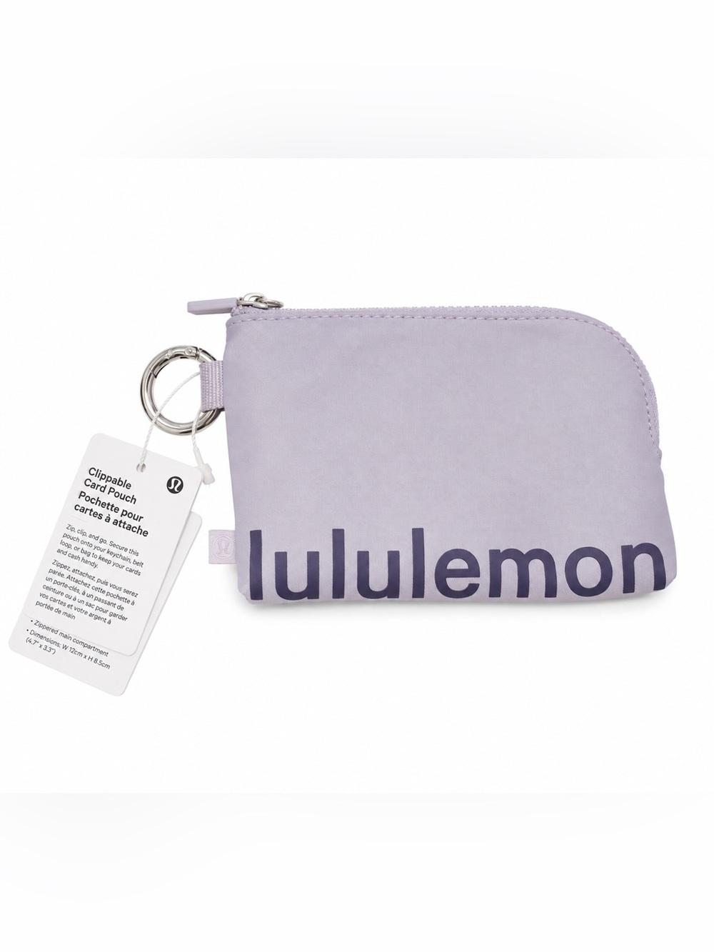 Lululemon Clipable Card Pouch O/S Faint Lavender Grape Mist Silver NWT